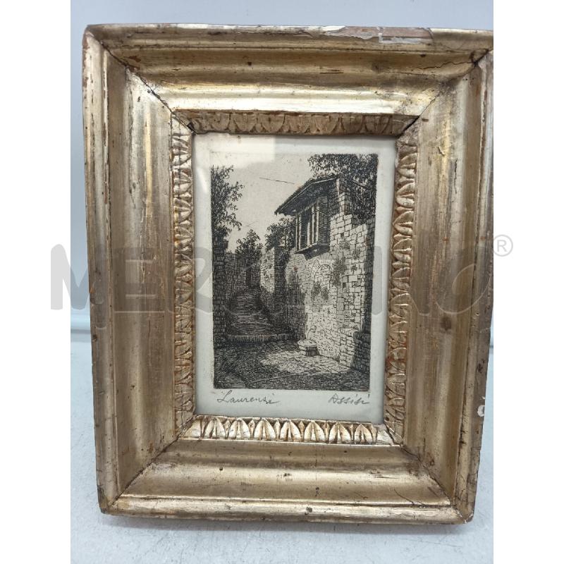 QUADRO INCISIONE ASSISI CORNICE A MECCA EPOCA  | Mercatino dell'Usato Roma porta maggiore 3
