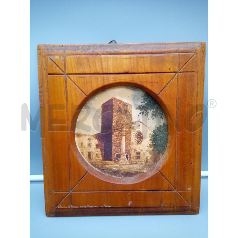 QUADRO INCISIONE CHIESA S GIUSTO CORNICE LEGNO | Mercatino dell'Usato Roma porta maggiore 1