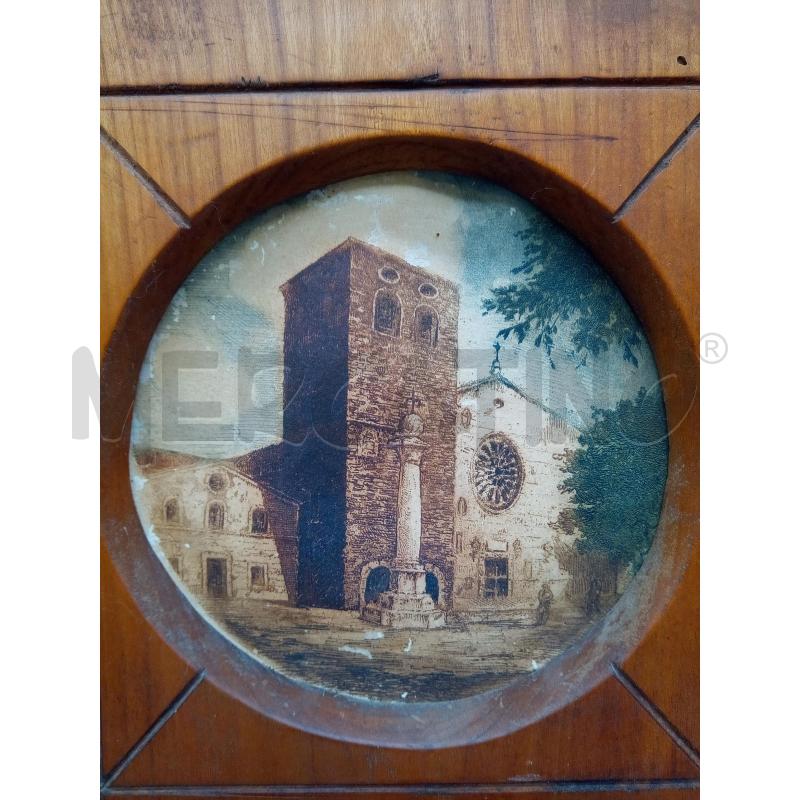 QUADRO INCISIONE CHIESA S GIUSTO CORNICE LEGNO | Mercatino dell'Usato Roma porta maggiore 2