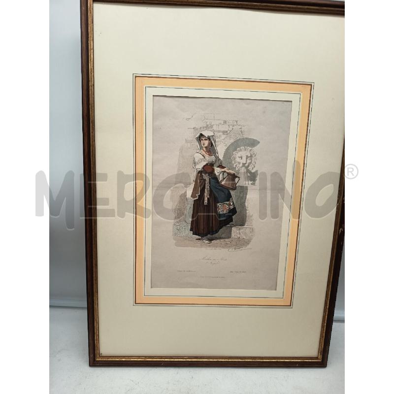 QUADRO INCISIONE CONTADINA NAPOLETANA   | Mercatino dell'Usato Roma porta maggiore 1