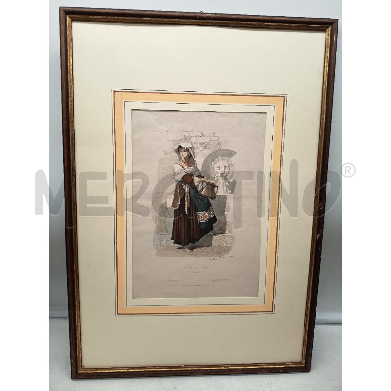 QUADRO INCISIONE CONTADINA NAPOLETANA   | Mercatino dell'Usato Roma porta maggiore 3
