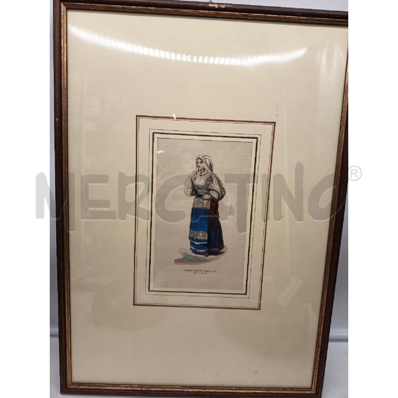 QUADRO INCISIONE CONTADINA VILLAGGIO DI SORA  | Mercatino dell'Usato Roma porta maggiore 1