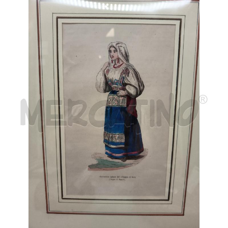 QUADRO INCISIONE CONTADINA VILLAGGIO DI SORA  | Mercatino dell'Usato Roma porta maggiore 2
