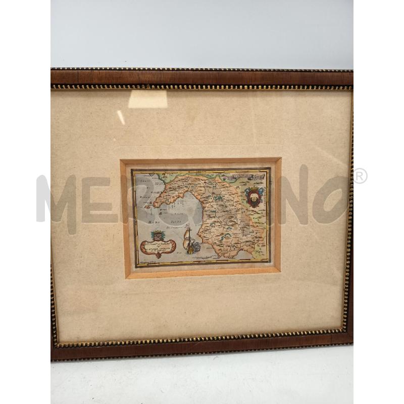 QUADRO INCISIONE MAPPA DI SALERNO EPOCA  | Mercatino dell'Usato Roma porta maggiore 1