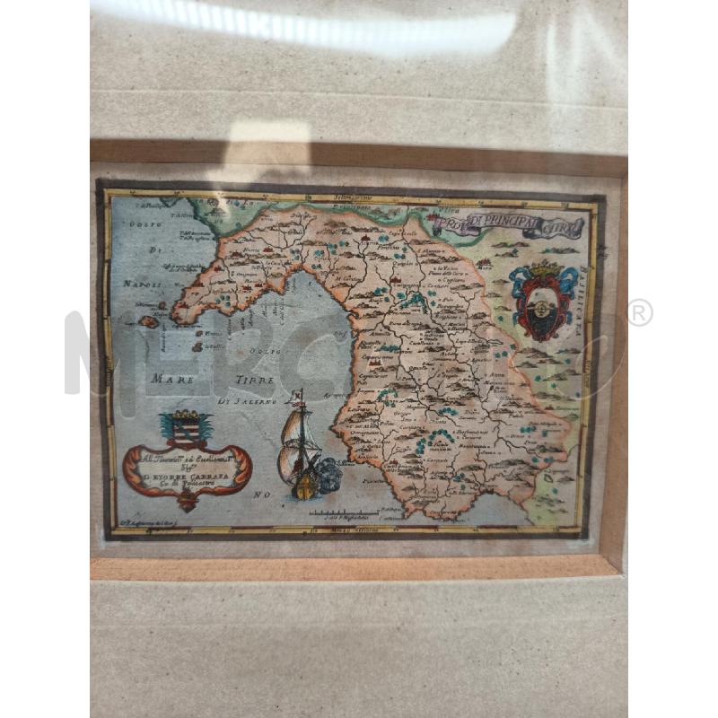 QUADRO INCISIONE MAPPA DI SALERNO EPOCA  | Mercatino dell'Usato Roma porta maggiore 2