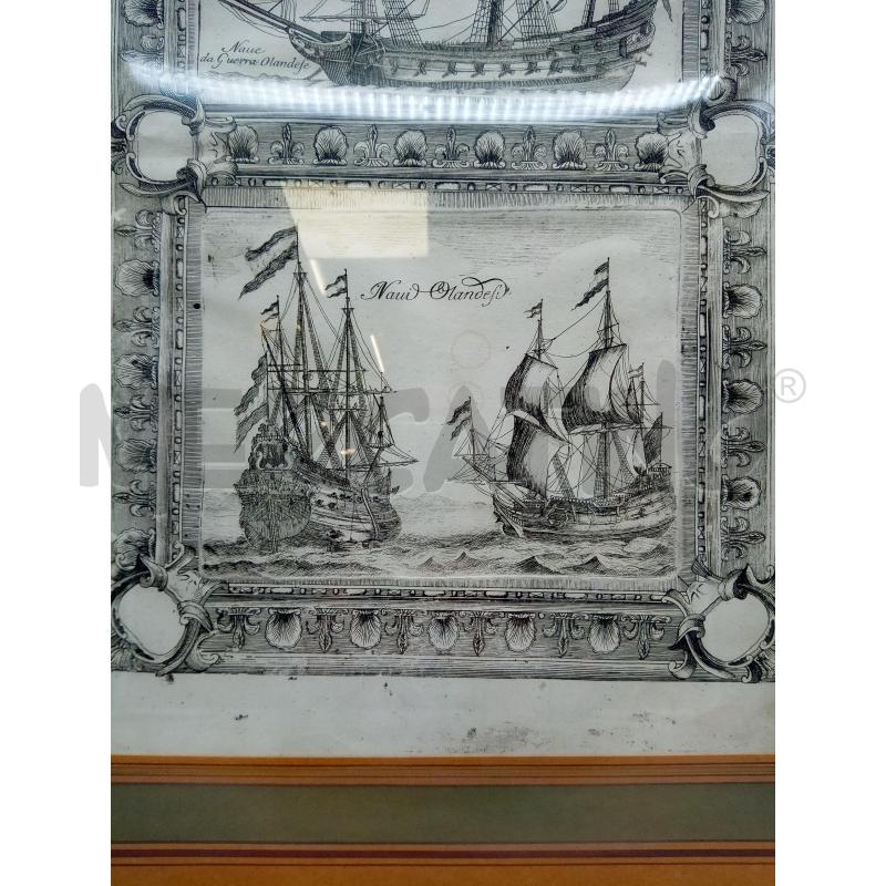 QUADRO INCISIONE NAVE DA GUERRA OLANDESE EPOCA  | Mercatino dell'Usato Roma porta maggiore 3