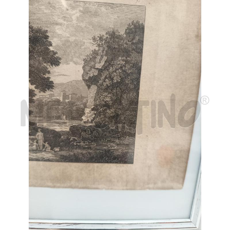 QUADRO INCISIONE PAESAGGIO CAMPAGNA RAGAZZI CHE GIOCANO | Mercatino dell'Usato Roma porta maggiore 4