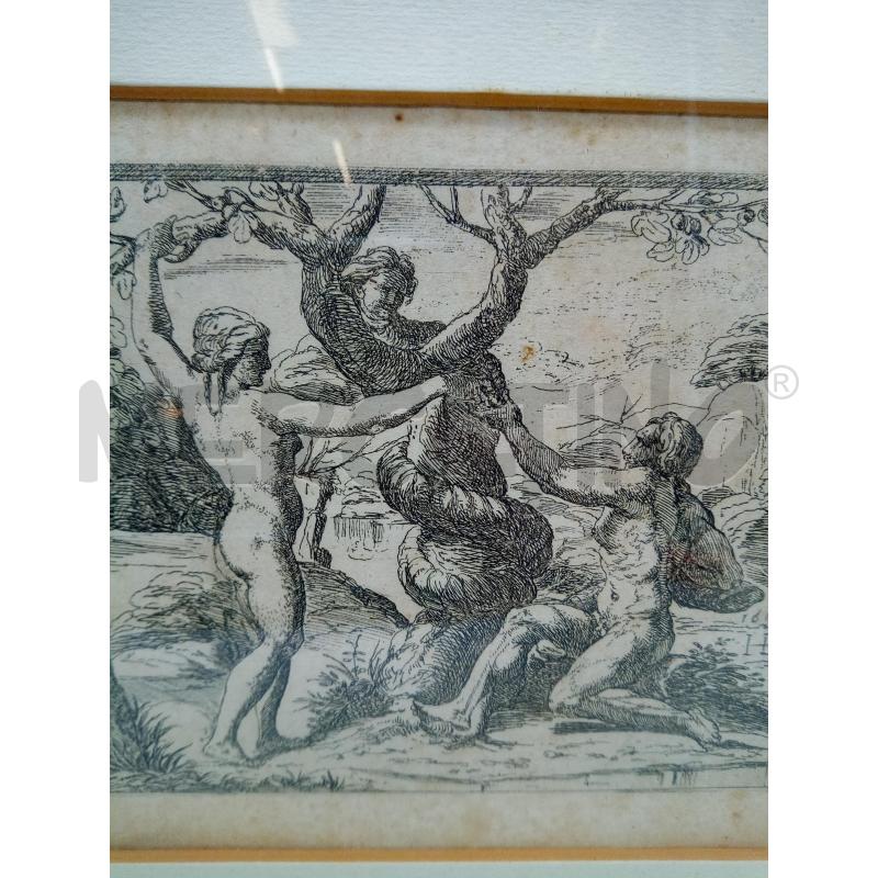 QUADRO INCISIONE PECCATO ORIGINALE EPOCA  | Mercatino dell'Usato Roma porta maggiore 2