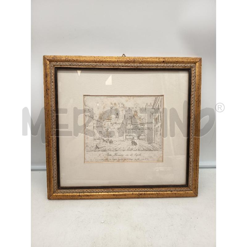 QUADRO INCISIONE PORTA FLAMINIA ORA DEL POPOLO   | Mercatino dell'Usato Roma porta maggiore 3
