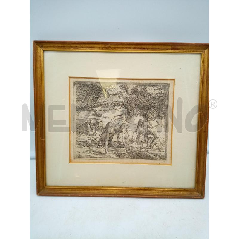 QUADRO INCISIONE SCENA INFERNO DANTESCO EPOCA | Mercatino dell'Usato Roma porta maggiore 1