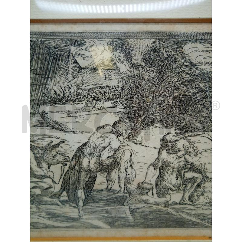 QUADRO INCISIONE SCENA INFERNO DANTESCO EPOCA | Mercatino dell'Usato Roma porta maggiore 2