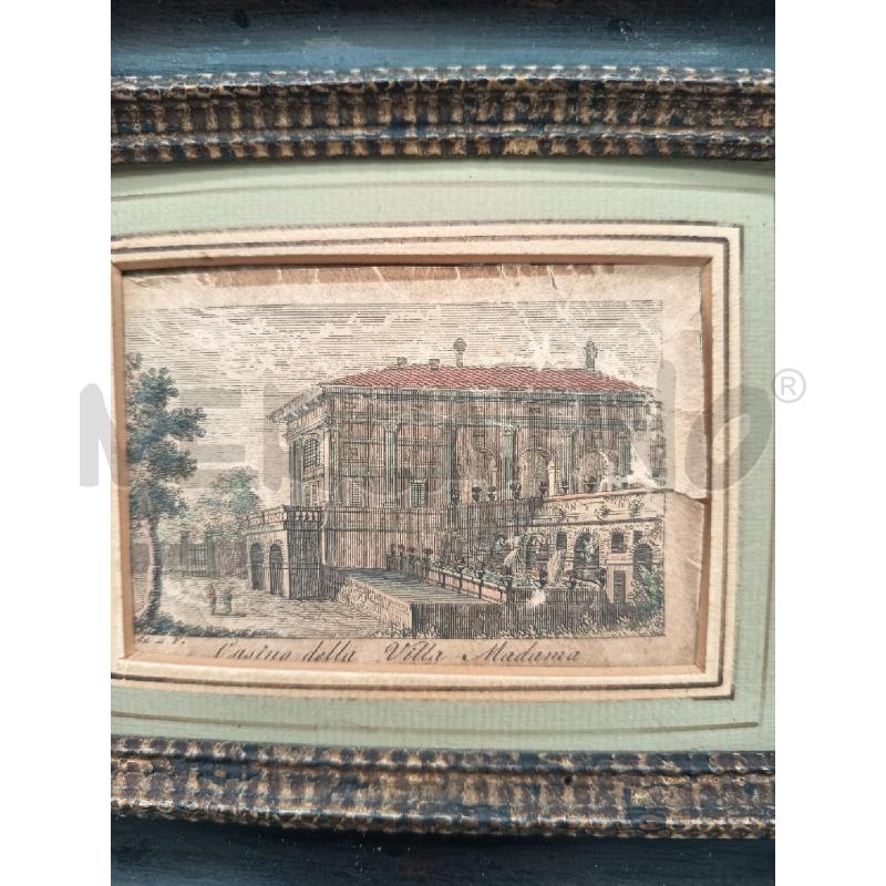 QUADRO INCISIONE VILLA MADAMA CORNCIE LEGNO EBANIZZATO  | Mercatino dell'Usato Roma porta maggiore 2