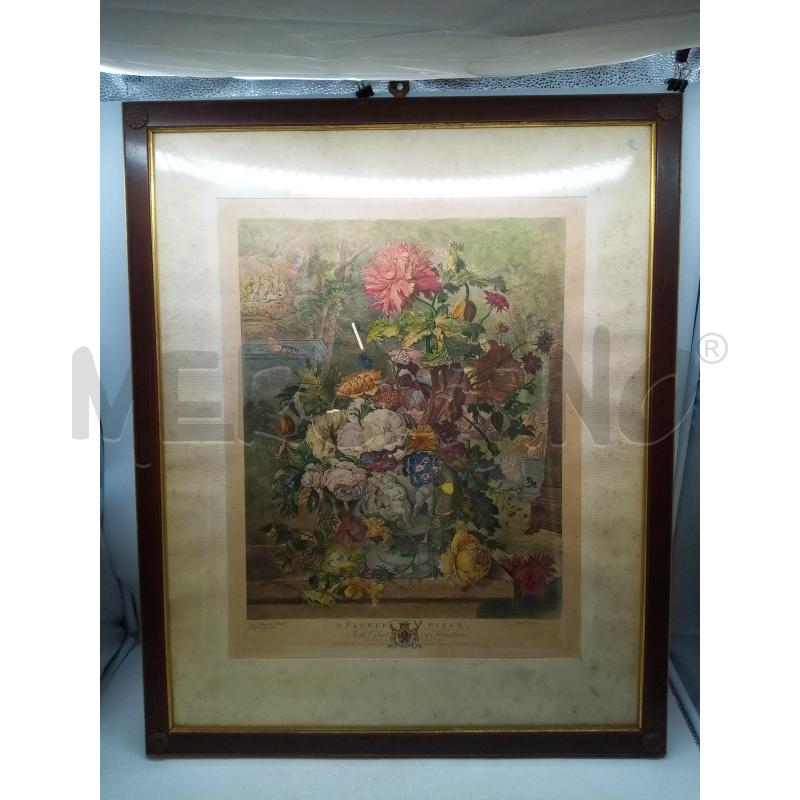 QUADRO INCISONE VASO FIORITO | Mercatino dell'Usato Roma porta maggiore 1