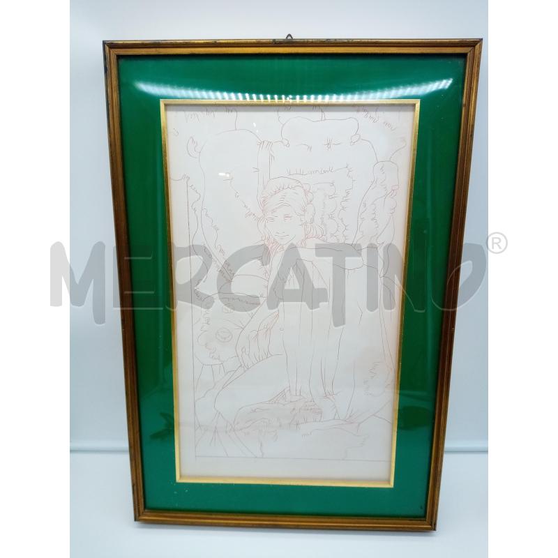 QUADRO INCISO SU MATTONELLA DONNA CON CREATURA | Mercatino dell'Usato Roma porta maggiore 1