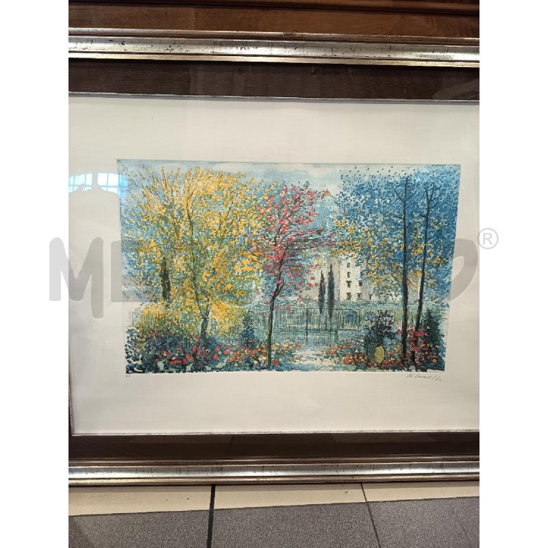QUADRO LITOGRAFIA ALBERI FIORITI  | Mercatino dell'Usato Roma porta maggiore 1