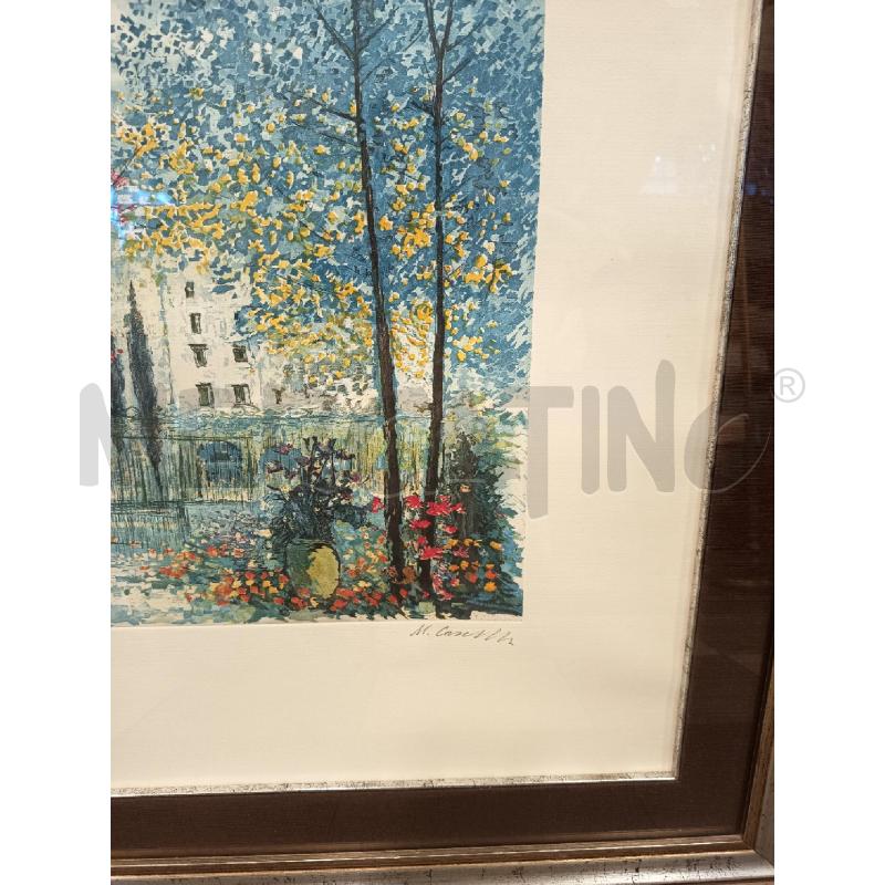 QUADRO LITOGRAFIA ALBERI FIORITI  | Mercatino dell'Usato Roma porta maggiore 2