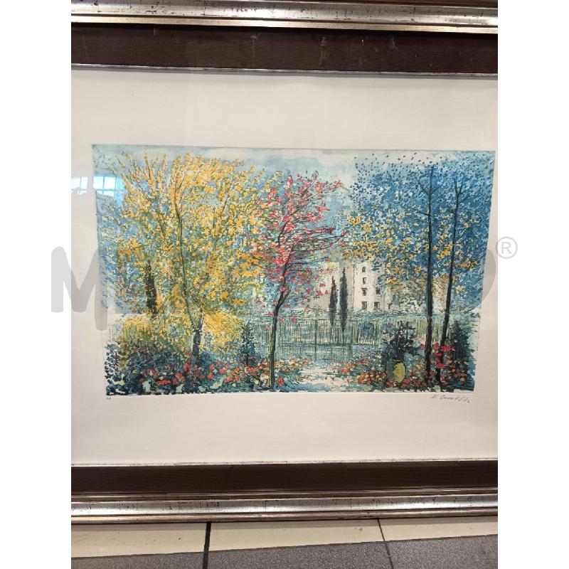 QUADRO LITOGRAFIA ALBERI FIORITI  | Mercatino dell'Usato Roma porta maggiore 4