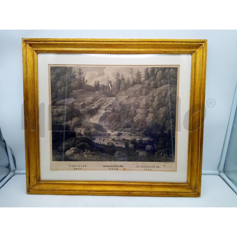 QUADRO LITOGRAFIA CASCATA DI KYRO  | Mercatino dell'Usato Roma porta maggiore 1