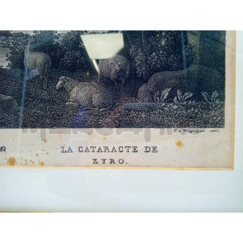 QUADRO LITOGRAFIA CASCATA DI KYRO  | Mercatino dell'Usato Roma porta maggiore 3
