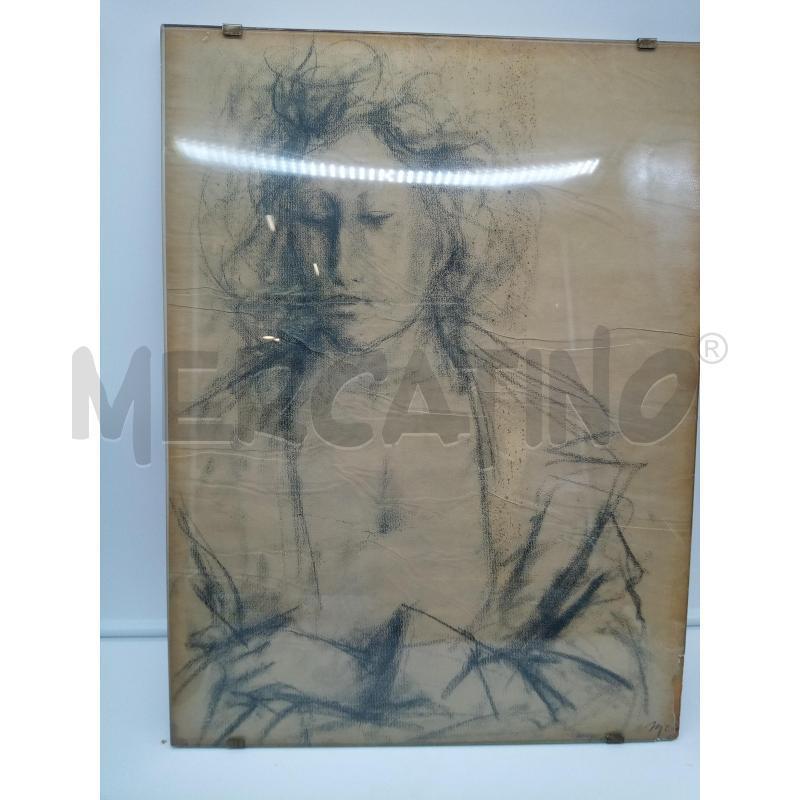 QUADRO LITOGRAFIA DONNA SCAPIGLIATA | Mercatino dell'Usato Roma porta maggiore 1