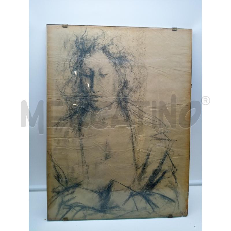 QUADRO LITOGRAFIA DONNA SCAPIGLIATA | Mercatino dell'Usato Roma porta maggiore 2