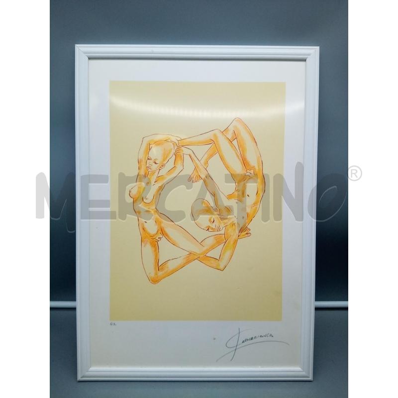 QUADRO LITO DUE FIGURE IN CERCHIO | Mercatino dell'Usato Roma porta maggiore 1