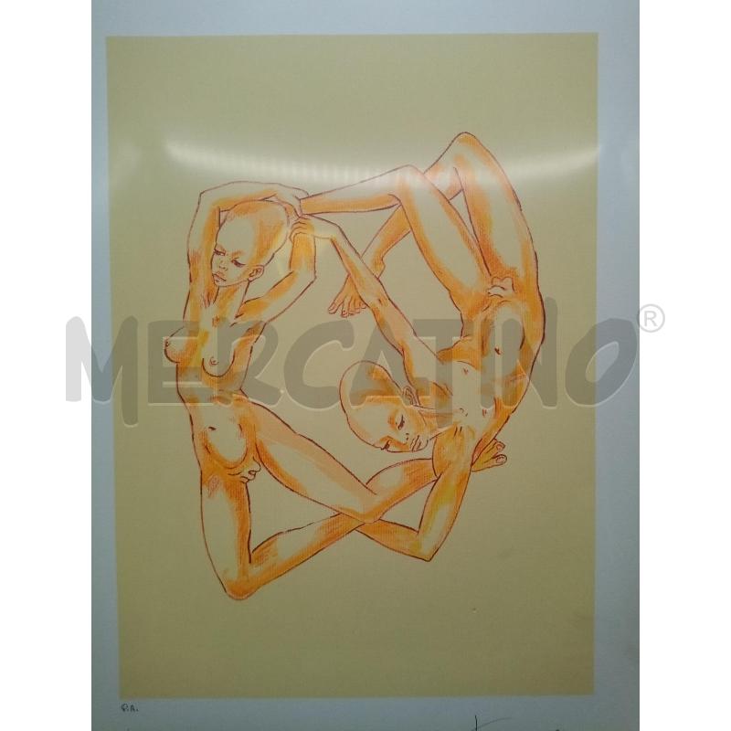 QUADRO LITO DUE FIGURE IN CERCHIO | Mercatino dell'Usato Roma porta maggiore 2