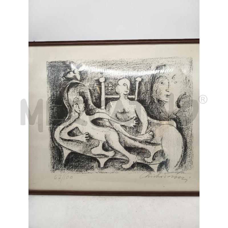 QUADRO LITO FIGURE BIANCO NERO  | Mercatino dell'Usato Roma porta maggiore 1