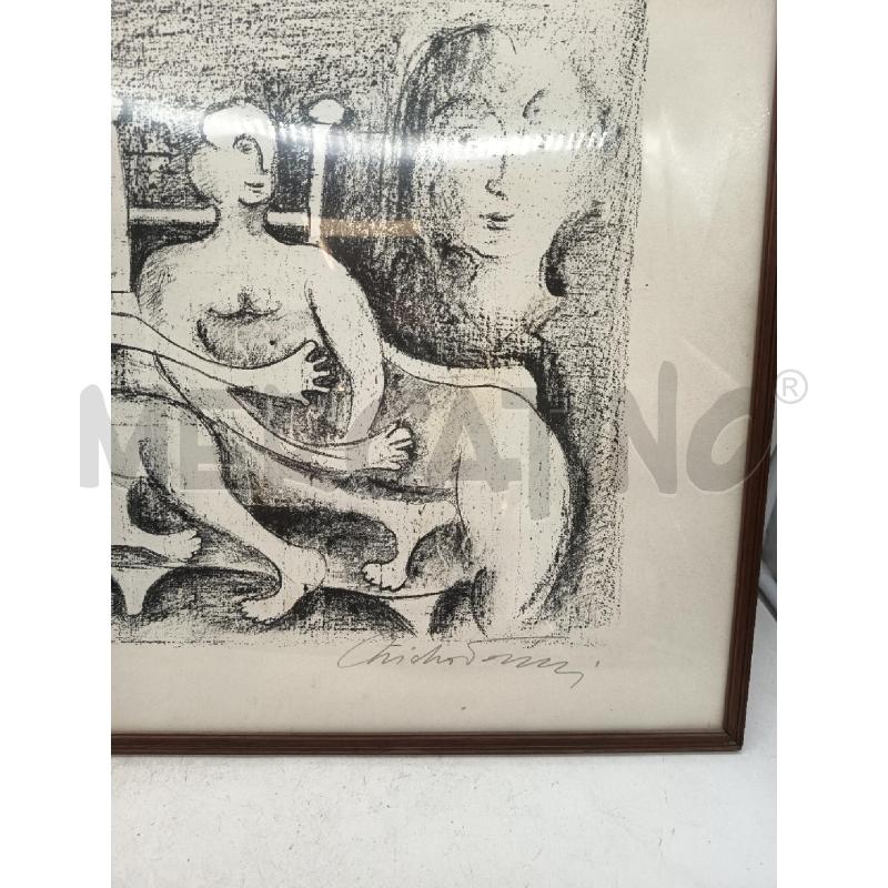 QUADRO LITO FIGURE BIANCO NERO  | Mercatino dell'Usato Roma porta maggiore 2