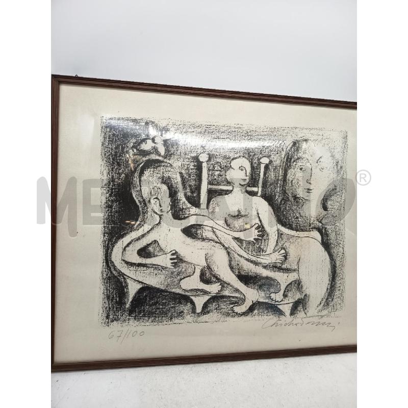 QUADRO LITO FIGURE BIANCO NERO  | Mercatino dell'Usato Roma porta maggiore 3