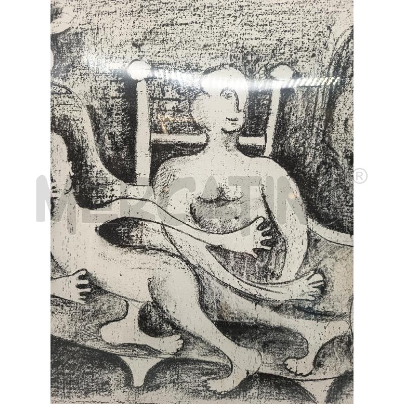 QUADRO LITO FIGURE BIANCO NERO  | Mercatino dell'Usato Roma porta maggiore 4