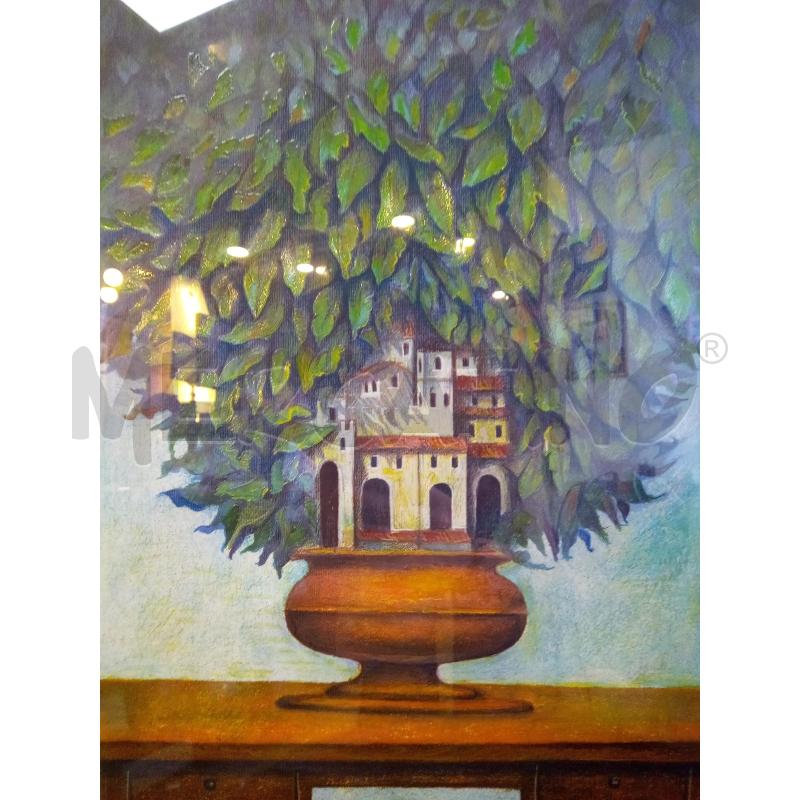 QUADRO LITO PA RITOCCATA A MANO CITTADINA IN VASO  | Mercatino dell'Usato Roma porta maggiore 2
