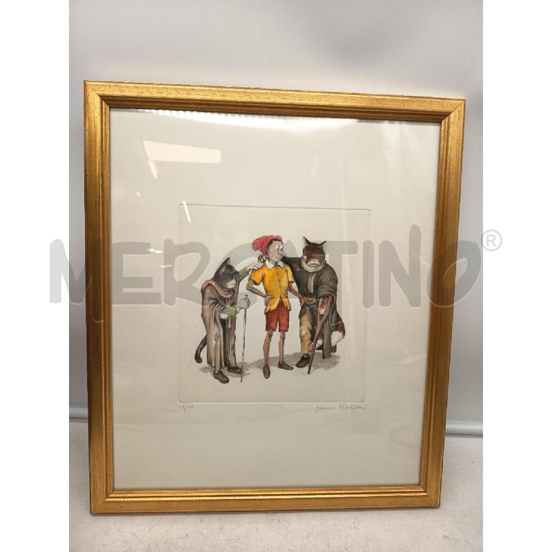 QUADRO LITO PINOCCHIO CON IL GATTO E LA VOLPE  | Mercatino dell'Usato Roma porta maggiore 1