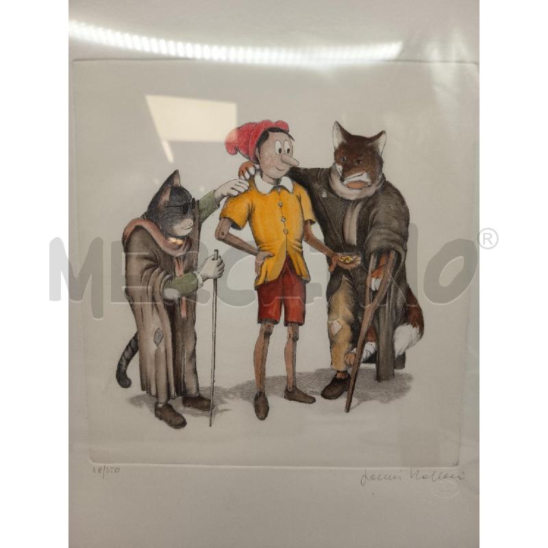 QUADRO LITO PINOCCHIO CON IL GATTO E LA VOLPE  | Mercatino dell'Usato Roma porta maggiore 2