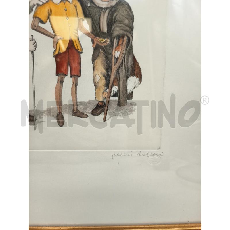 QUADRO LITO PINOCCHIO CON IL GATTO E LA VOLPE  | Mercatino dell'Usato Roma porta maggiore 3