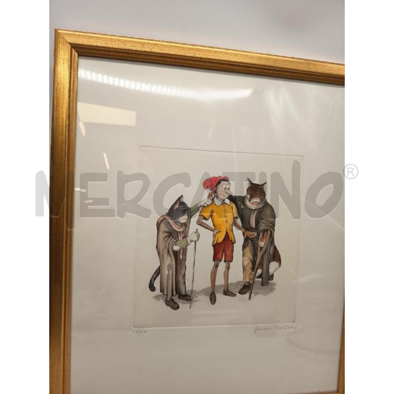 QUADRO LITO PINOCCHIO CON IL GATTO E LA VOLPE  | Mercatino dell'Usato Roma porta maggiore 4