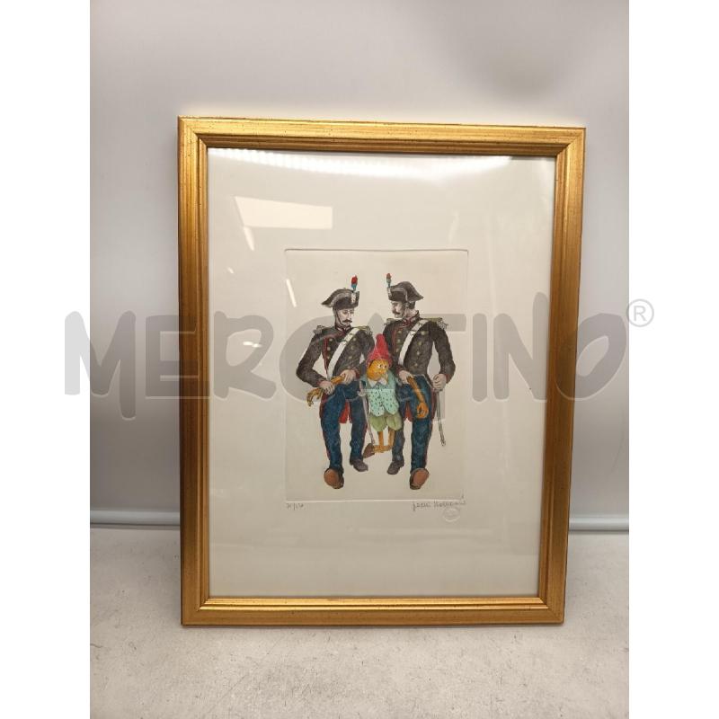 QUADRO LITO PINOCCHIO CON I CARABINIERI | Mercatino dell'Usato Roma porta maggiore 1