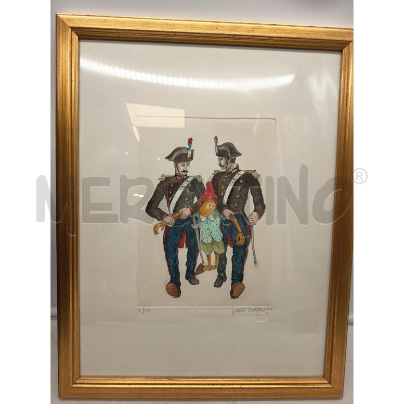 QUADRO LITO PINOCCHIO CON I CARABINIERI | Mercatino dell'Usato Roma porta maggiore 2