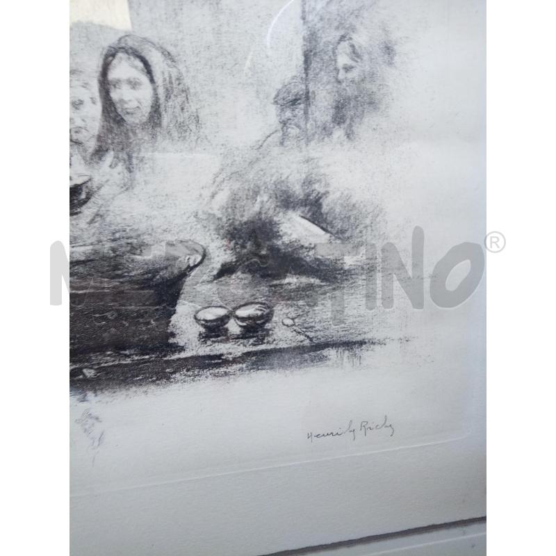 QUADRO LITO SCENA DI MERCATO  | Mercatino dell'Usato Roma porta maggiore 2