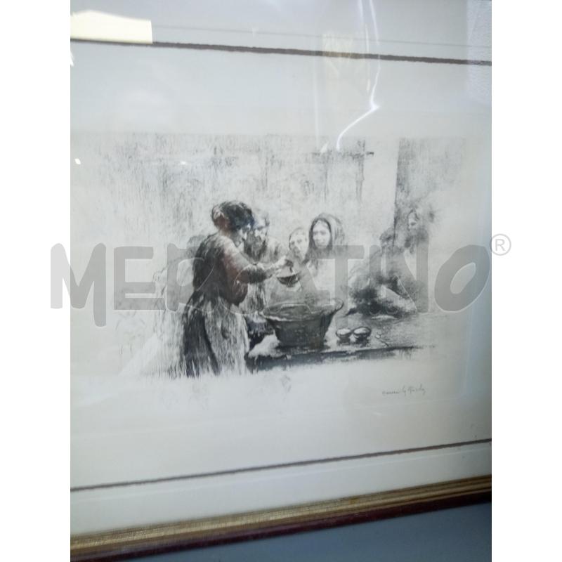 QUADRO LITO SCENA DI MERCATO  | Mercatino dell'Usato Roma porta maggiore 5