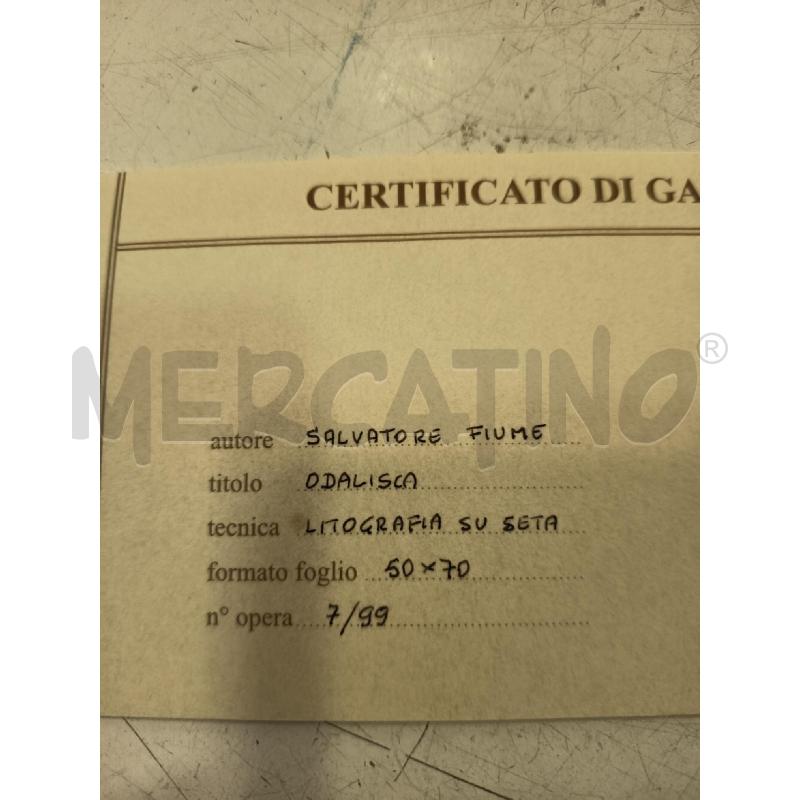 QUADRO LITO SU SETA ODALISCHE + CERTIFICATO IN OGG | Mercatino dell'Usato Roma porta maggiore 5