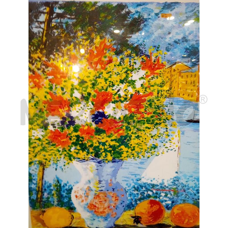 QUADRO LITO VASO FIORITO SFONDO MARE | Mercatino dell'Usato Roma porta maggiore 2