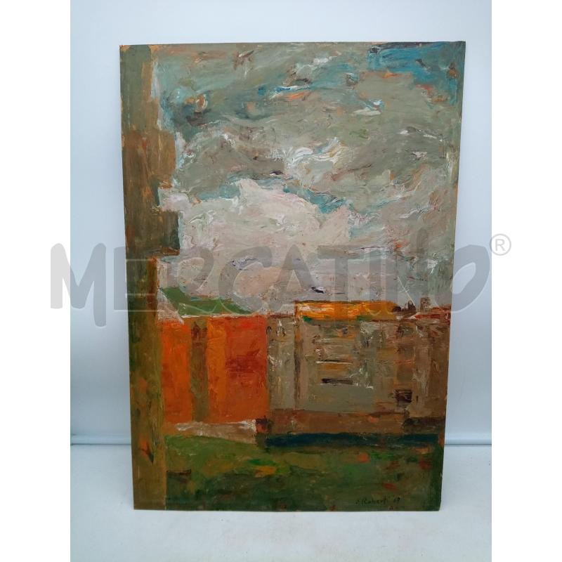 QUADRO MATERICO PALAZZI CIELO NUVOLOSO | Mercatino dell'Usato Roma porta maggiore 1
