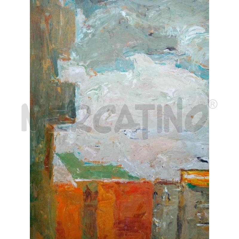 QUADRO MATERICO PALAZZI CIELO NUVOLOSO | Mercatino dell'Usato Roma porta maggiore 2