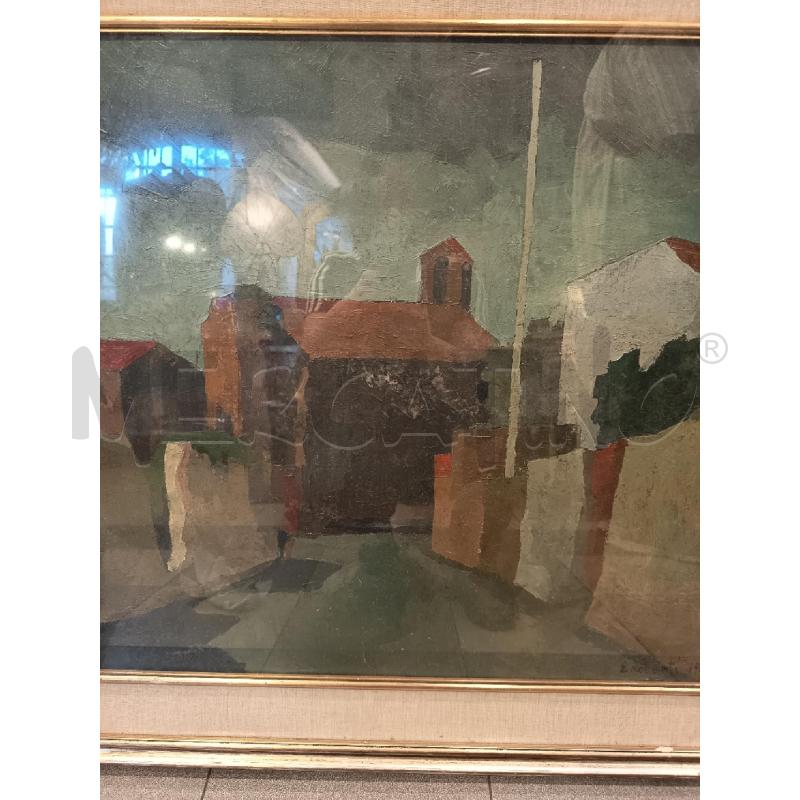 QUADRO MATERICO STRADA CON CHIESA | Mercatino dell'Usato Roma porta maggiore 1