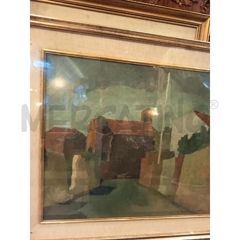 QUADRO MATERICO STRADA CON CHIESA | Mercatino dell'Usato Roma porta maggiore 3