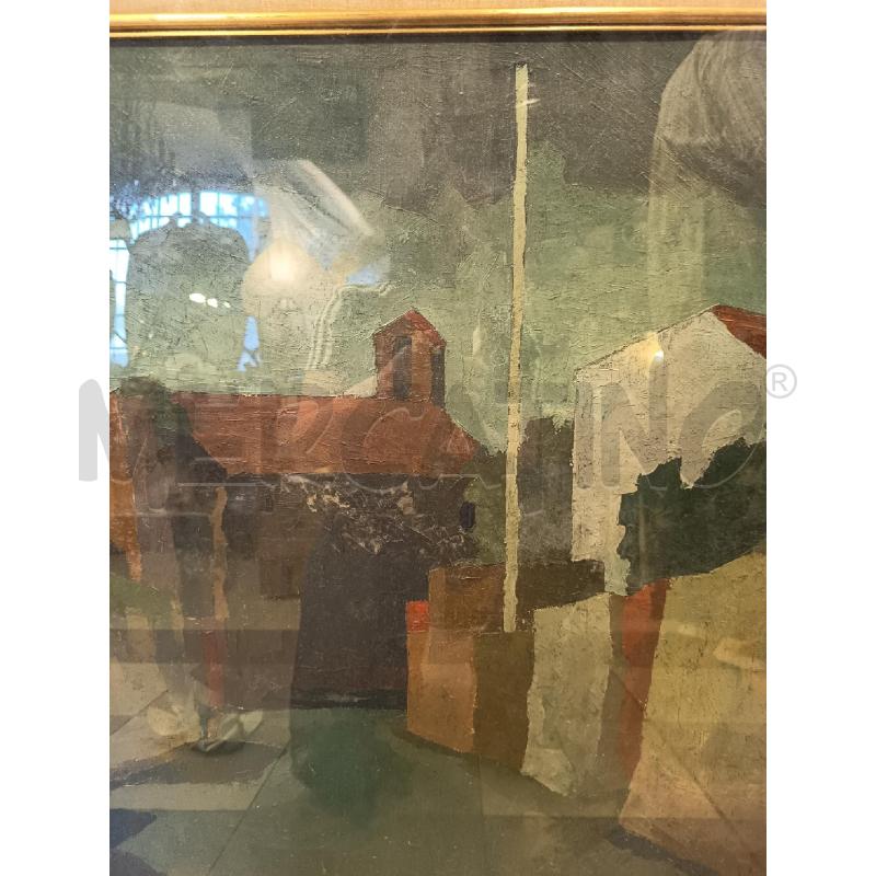 QUADRO MATERICO STRADA CON CHIESA | Mercatino dell'Usato Roma porta maggiore 4