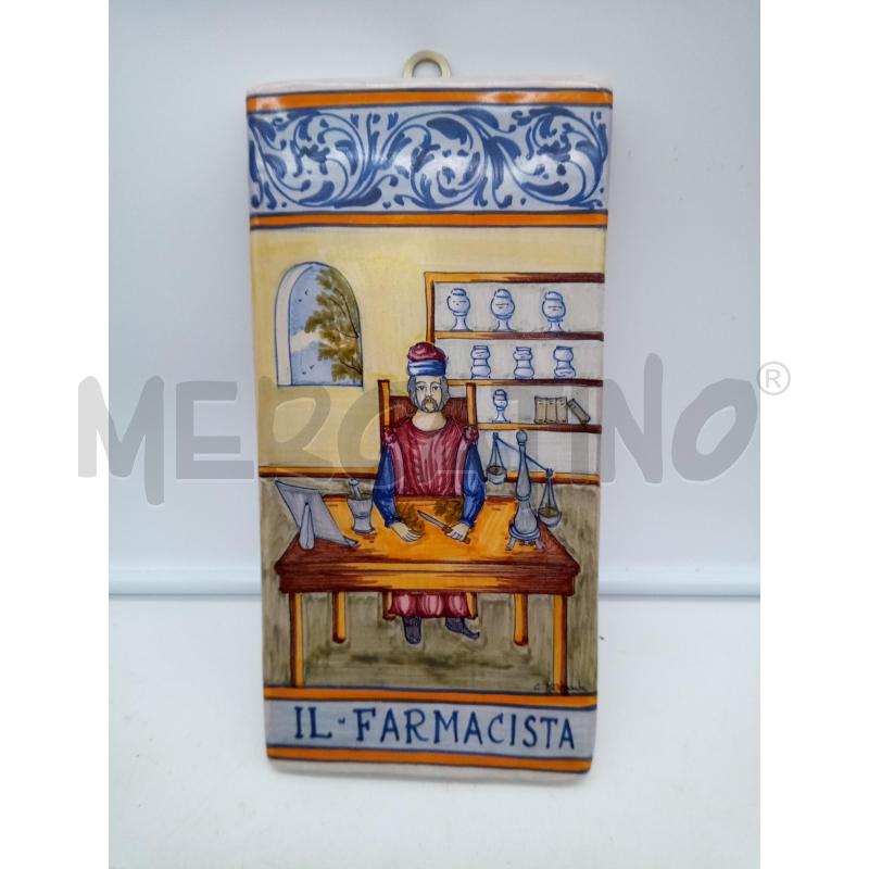 QUADRO MATTONELLA CERAMICA CASTELLI IL FARMACISTA  | Mercatino dell'Usato Roma porta maggiore 1