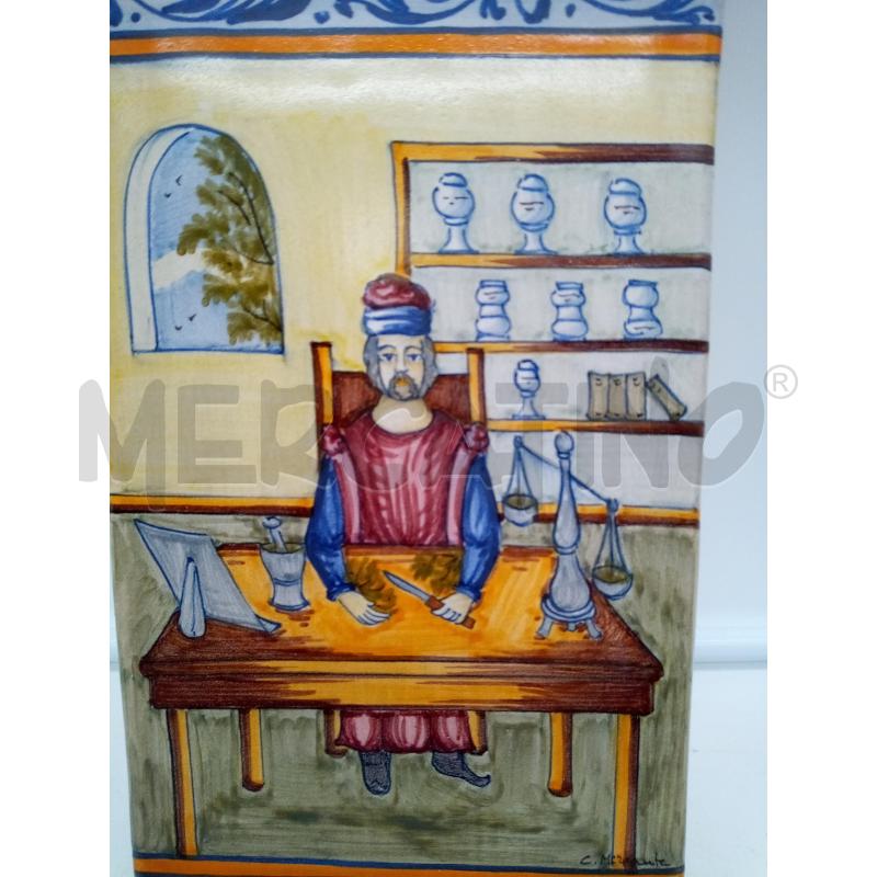 QUADRO MATTONELLA CERAMICA CASTELLI IL FARMACISTA  | Mercatino dell'Usato Roma porta maggiore 2