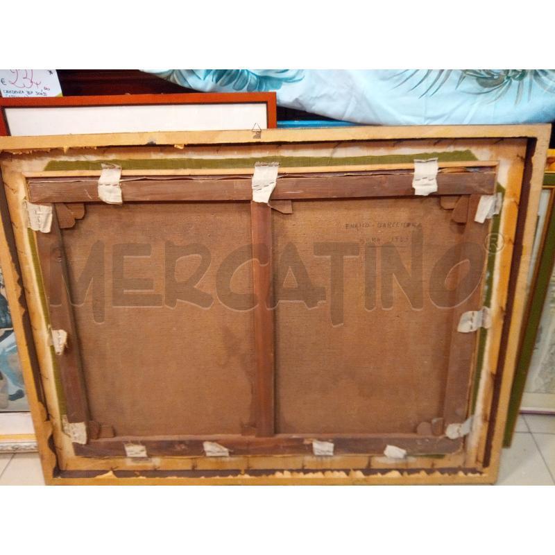 QUADRO OLIOSU TELA VASO ROSE DRAPPO BLU | Mercatino dell'Usato Roma porta maggiore 4